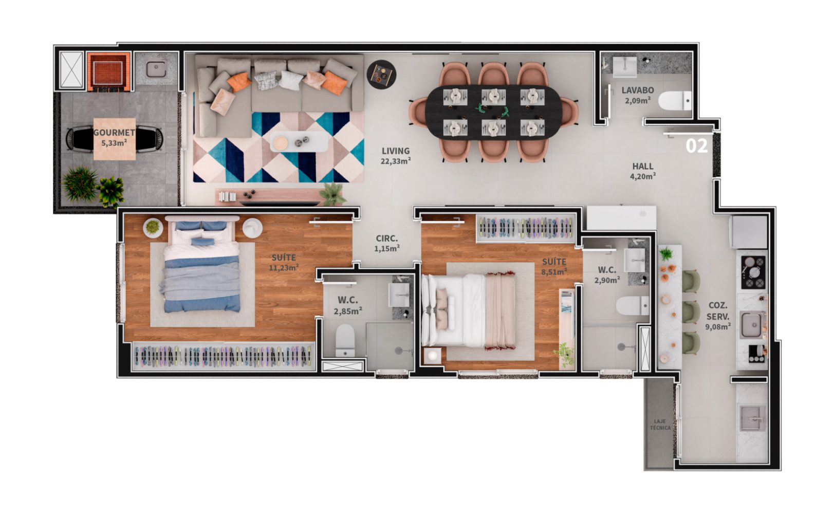 23. Apto Final 03 – Planta Tipo