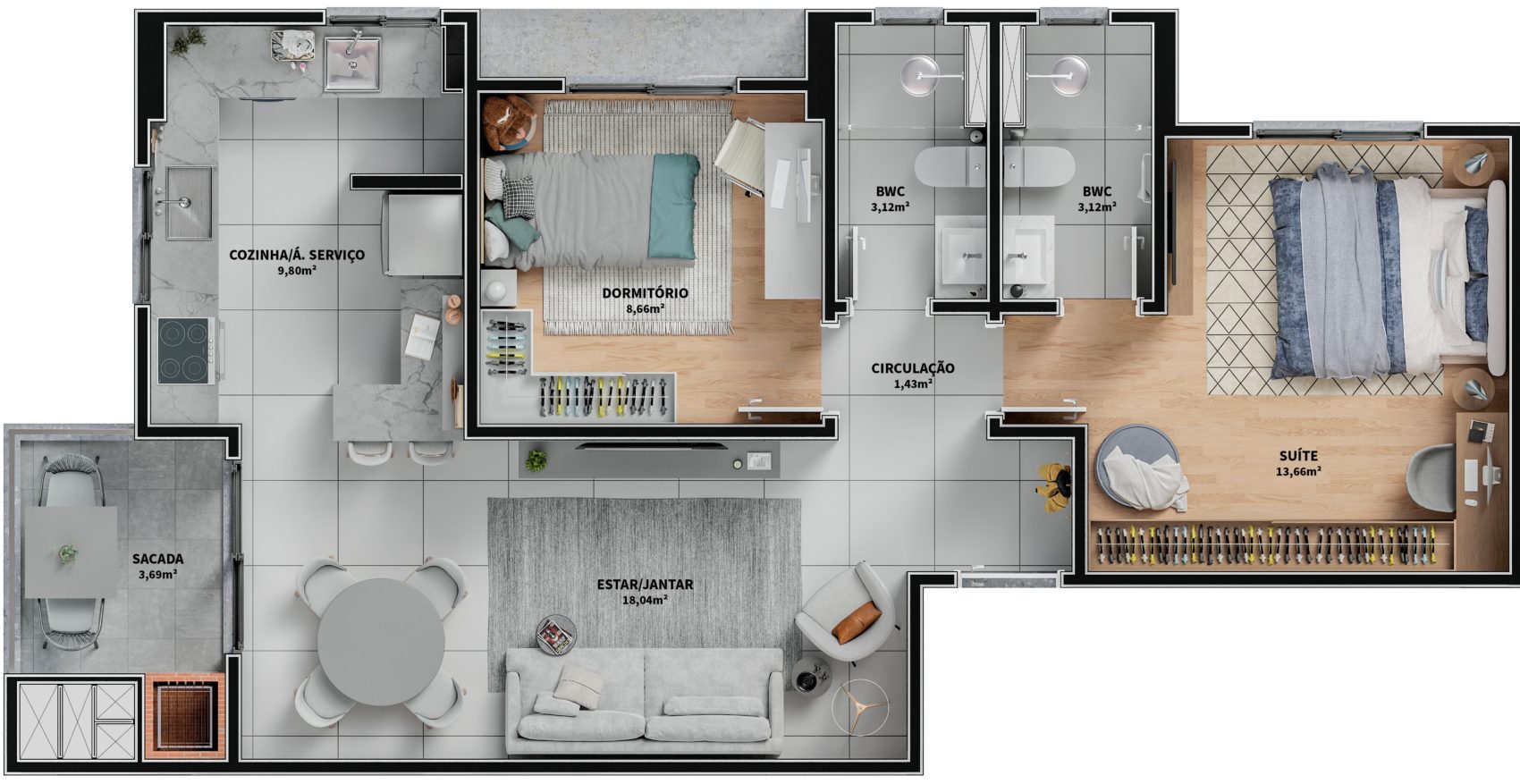 13.1 Planta Baixa – Apto 01